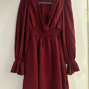 SHEIN Burgundy Dress